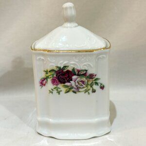 VTG CL Bernadotte Countess Collection Czech Fine Porcelain Lidded Jar Floral